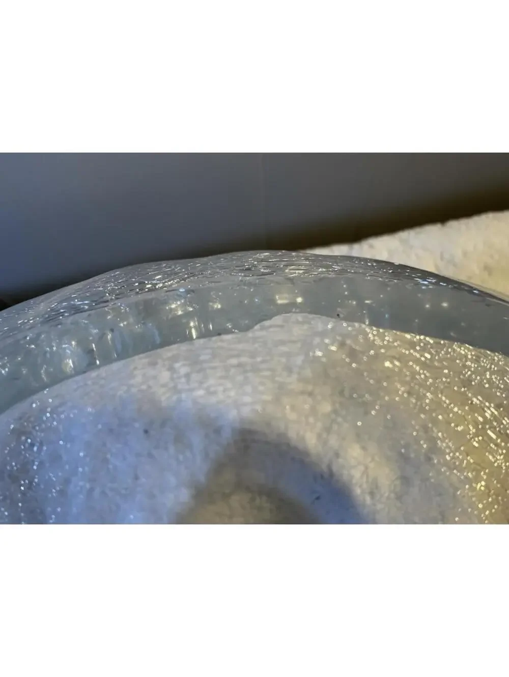 Large Vintage Pier 1 Clear Crackle Glass Bowl Vase 9